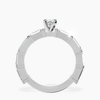 Platinum Gizele Tapered Side Stone Lab Diamond Ring side right image one