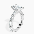 Platinum Gizele Tapered Side Stone Lab Diamond Ring standing product image one