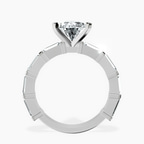 Platinum Gizele Tapered Side Stone Lab Diamond Ring side right image one