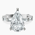 Platinum Gizele Tapered Side Stone Lab Diamond Ring front image