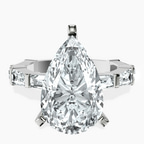 Platinum Gizele Tapered Side Stone Lab Diamond Ring front image