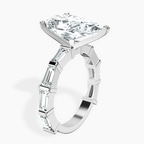 Platinum Gizele Tapered Side Stone Lab Diamond Ring standing product image one