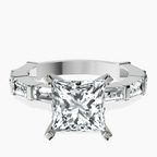 Platinum Gizele Tapered Side Stone Lab Diamond Ring front image