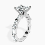 Platinum Gizele Tapered Side Stone Lab Diamond Ring standing product image one