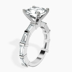 Platinum Gizele Tapered Side Stone Lab Diamond Ring standing product image one