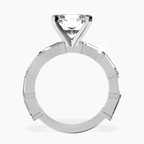 Platinum Gizele Tapered Side Stone Lab Diamond Ring side right image one