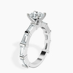 Platinum Gizele Tapered Side Stone Lab Diamond Ring standing product image one