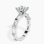 Platinum Gizele Tapered Side Stone Lab Diamond Ring standing product image one
