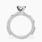 Platinum Gizele Tapered Side Stone Lab Diamond Ring side right image one