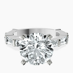Platinum Gizele Tapered Side Stone Lab Diamond Ring front image