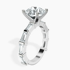 Platinum Gizele Tapered Side Stone Lab Diamond Ring standing product image one