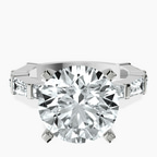 Platinum Gizele Tapered Side Stone Lab Diamond Ring front image
