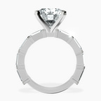 Platinum Gizele Tapered Side Stone Lab Diamond Ring side right image one