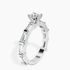 Platinum Gizele Tapered Side Stone Lab Diamond Ring standing product image one
