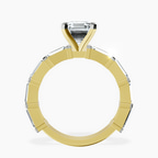 18ct Yellow Gold Gizele Tapered Side Stone Lab Diamond Ring side right image one