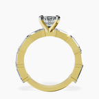14ct Yellow Gold Gizele Tapered Side Stone Lab Diamond Ring side right image one