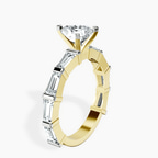14kt Yellow Gold Gizele Tapered Side Stone Lab Diamond Ring standing product image one