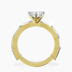 14kt Yellow Gold Gizele Tapered Side Stone Lab Diamond Ring side right image one