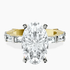 14kt Yellow Gold Gizele Tapered Side Stone Lab Diamond Ring front image