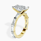 14kt Yellow Gold Gizele Tapered Side Stone Lab Diamond Ring standing product image one