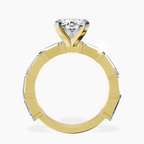 14kt Yellow Gold Gizele Tapered Side Stone Lab Diamond Ring side right image one