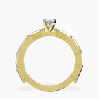 18kt Yellow Gold Gizele Tapered Side Stone Lab Diamond Ring side right image one