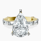 14kt Yellow Gold Gizele Tapered Side Stone Lab Diamond Ring front image