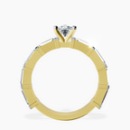 18kt Yellow Gold Gizele Tapered Side Stone Lab Diamond Ring side right image one