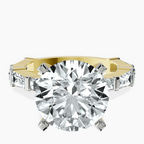 18kt Yellow Gold Gizele Tapered Side Stone Lab Diamond Ring front image