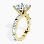 18kt Yellow Gold Gizele Tapered Side Stone Lab Diamond Ring standing product image one