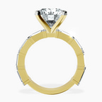 18kt Yellow Gold Gizele Tapered Side Stone Lab Diamond Ring side right image one