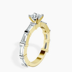 14kt Yellow Gold Gizele Tapered Side Stone Lab Diamond Ring standing product image one