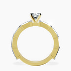 14kt Yellow Gold Gizele Tapered Side Stone Lab Diamond Ring side right image one