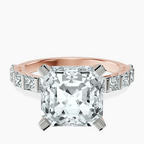 18kt Rose Gold Keziah Side Stone Princess Lab Diamond Ring front image