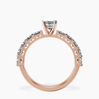 18kt Rose Gold Keziah Side Stone Princess Lab Diamond Ring side right image one