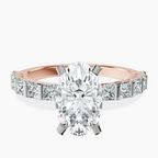 18ct Rose Gold Keziah Side Stone Princess Lab Diamond Ring front image