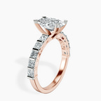 18ct Rose Gold Keziah Side Stone Princess Lab Diamond Ring standing product image one