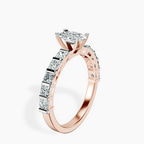 18kt Rose Gold Keziah Side Stone Princess Lab Diamond Ring standing product image one