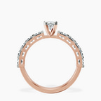 18kt Rose Gold Keziah Side Stone Princess Lab Diamond Ring side right image one