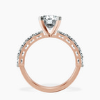 14ct Rose Gold Keziah Side Stone Princess Lab Diamond Ring side right image one