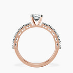 14kt Rose Gold Keziah Side Stone Princess Lab Diamond Ring side right image one