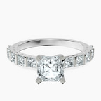 Platinum Keziah Side Stone Princess Lab Diamond Ring front image