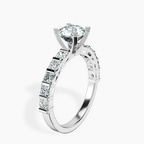 Platinum Keziah Side Stone Princess Lab Diamond Ring standing product image one