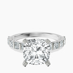 Platinum Keziah Side Stone Princess Lab Diamond Ring front image