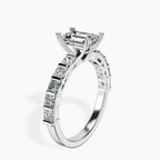 Platinum Keziah Side Stone Princess Lab Diamond Ring standing product image one