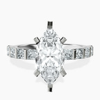 Platinum Keziah Side Stone Princess Lab Diamond Ring front image