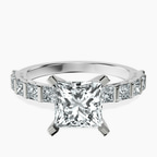 Platinum Keziah Side Stone Princess Lab Diamond Ring front image