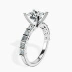 Platinum Keziah Side Stone Princess Lab Diamond Ring standing product image one