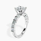 18ct White Gold Keziah Side Stone Princess Lab Diamond Ring standing product image one