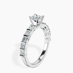 10kt White Gold Keziah Side Stone Princess Lab Diamond Ring standing product image one